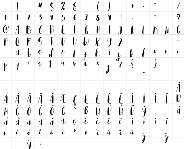 Home Spring Regular Character Map