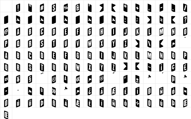 ZiGzAgEo Regular Character Map