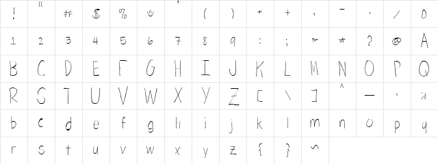 Mich Regular Character Map Mich Regular Character Map