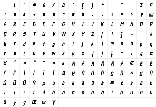 Addiction Italic Character Map Addiction Italic Character Map
