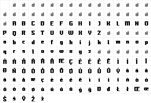 Masteng personal Regular Character Map