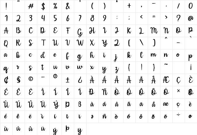 Bulgaria Regular Character Map