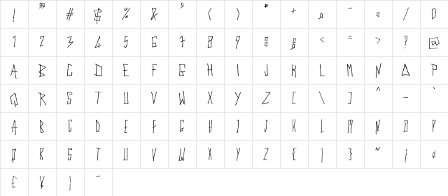 Cyber Trunk Regular Character Map Cyber Trunk Regular Character Map