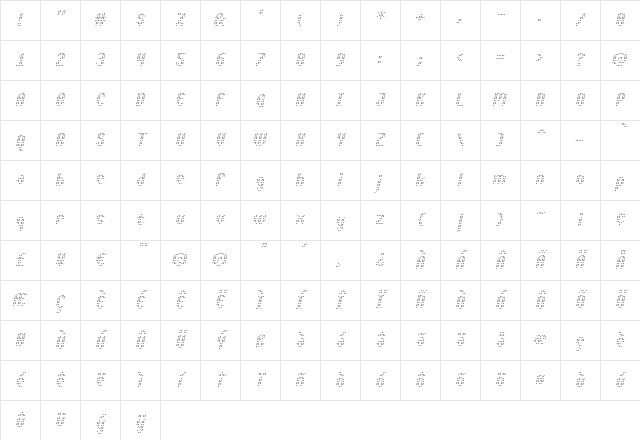 Asterix Light Italic Regular Character Map