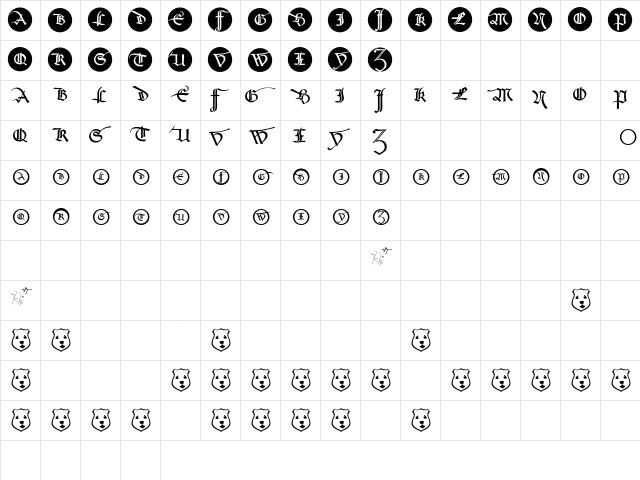 SchneidlerSchwabachInitials Regular Character Map SchneidlerSchwabachInitials Regular Character Map