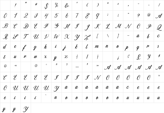 Delfis Regular Character Map