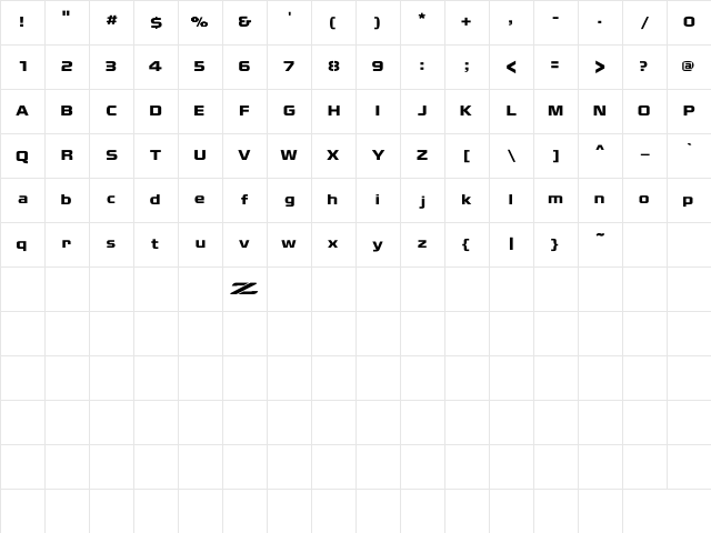 Nissan Decal Regular Character Map