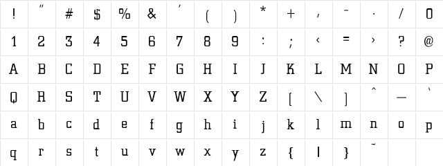 Nite-Light-Light Regular Character Map
