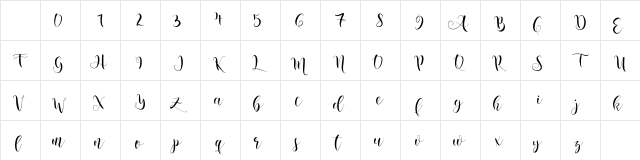 nicole script Regular Character Map