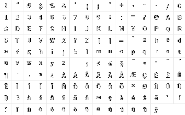 NewsGotTDemRe1 Regular Character Map NewsGotTDemRe1 Regular Character Map