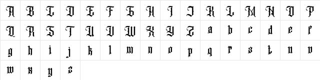 Black Klisse Free Font Regular Character Map