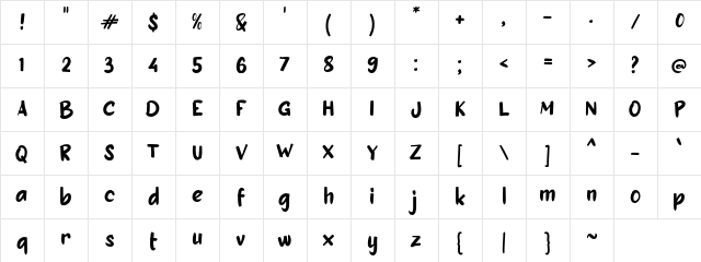 b Beshary Regular Character Map