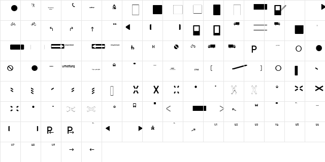 Zeichen Dreihundert Regular Character Map