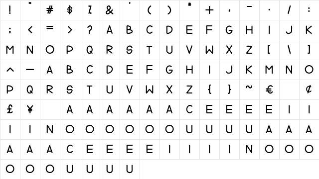 Dear Audrey Regular Character Map Dear Audrey Regular Character Map