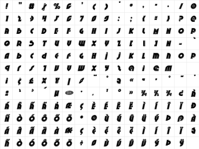 Neuralnomicon Bevel Italic Italic Character Map Neuralnomicon Bevel Italic Italic Character Map