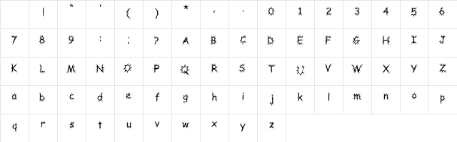 BUSTER Regular Character Map BUSTER Regular Character Map