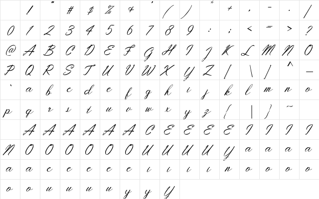 Youlast Regular Character Map Youlast Regular Character Map