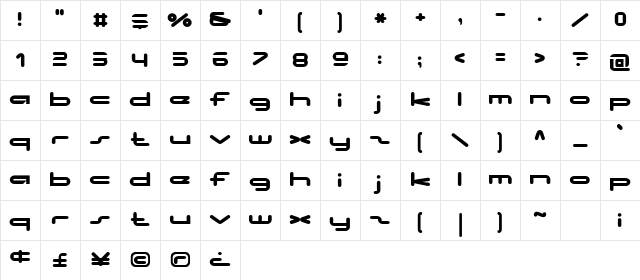 No Clocks Regular Character Map