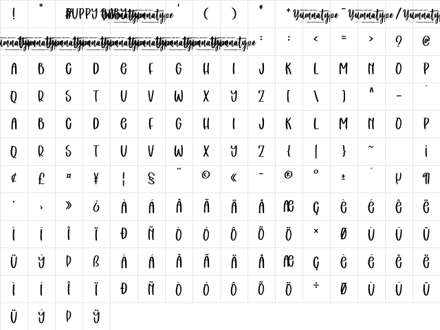 Puppy Baby Personal Use Regular Character Map Puppy Baby Personal Use Regular Character Map