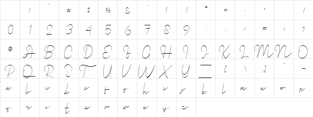 Royal Haster Demo line Regular Character Map Royal Haster Demo line Regular Character Map