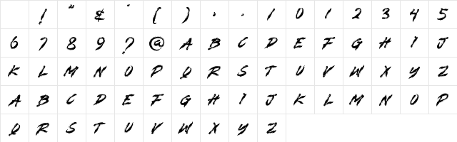 MONSTERA Regular Character Map