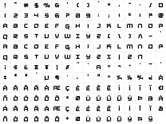 Zero Prime Bold Bold Character Map