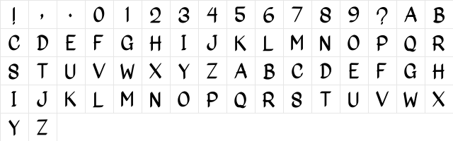 Big Marker Regular Character Map