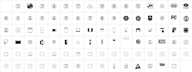 EL-Symbols OTF Regular Character Map EL-Symbols OTF Regular Character Map