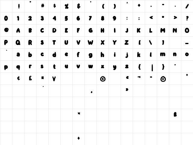 Babelgam Regular Character Map