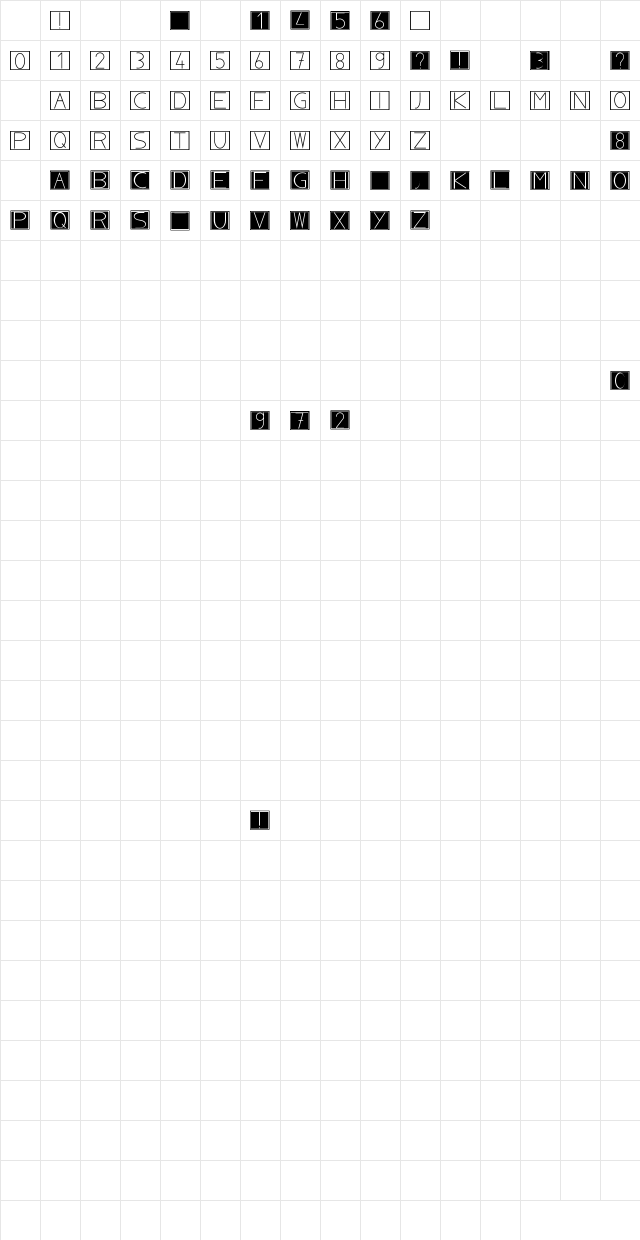 NoblaCS Regular Character Map
