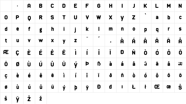 Longdoosi Personal Use RegularPersonalUse Character Map