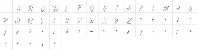 YoungSignature Regular Character Map
