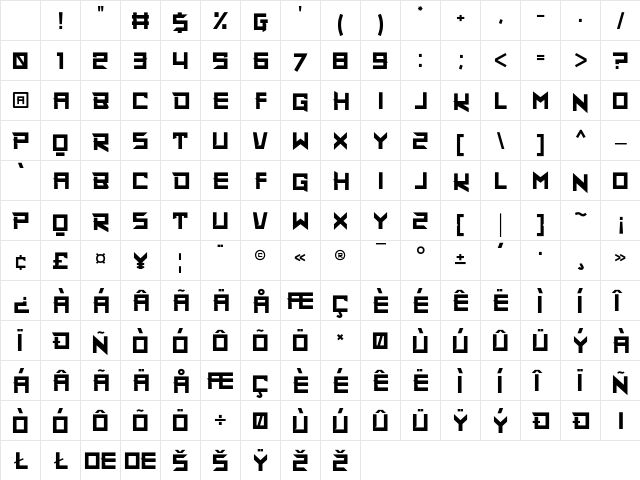 Super Maizen Regular Character Map Super Maizen Regular Character Map