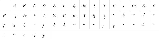 Monatia Regular Character Map Monatia Regular Character Map