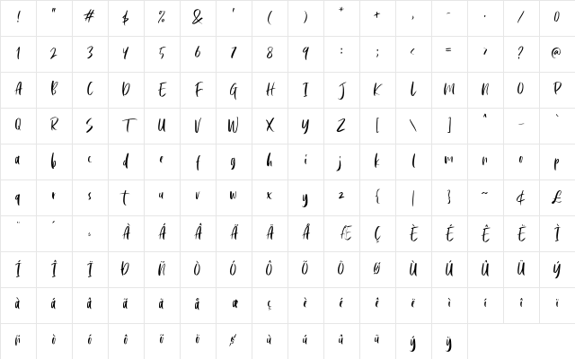 Cephalonia Regular Character Map