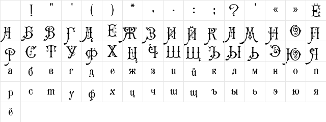 Karmen Regular Character Map