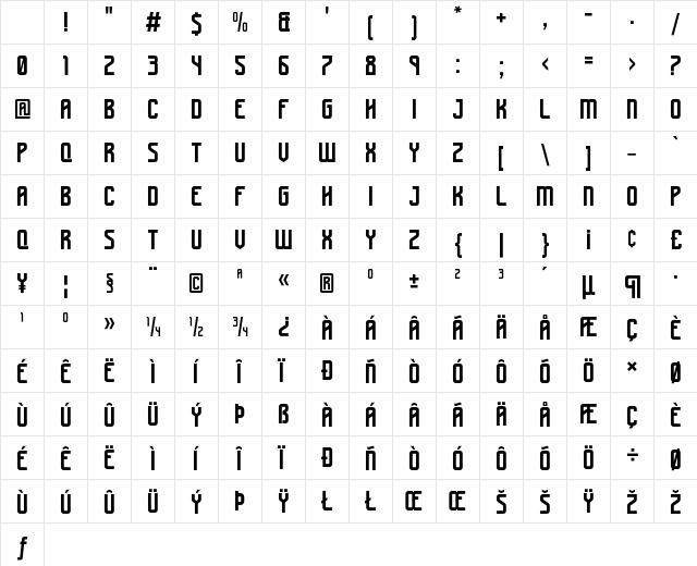 Boldness Regular Character Map Boldness Regular Character Map