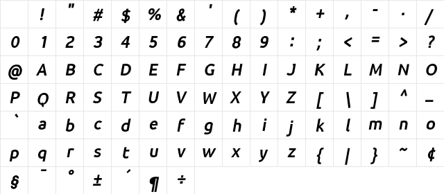 Earthbound Condensed Bold Italic Character Map Earthbound Condensed Bold Italic Character Map