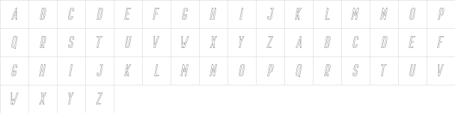 Prestage Outline Italic Character Map Prestage Outline Italic Character Map