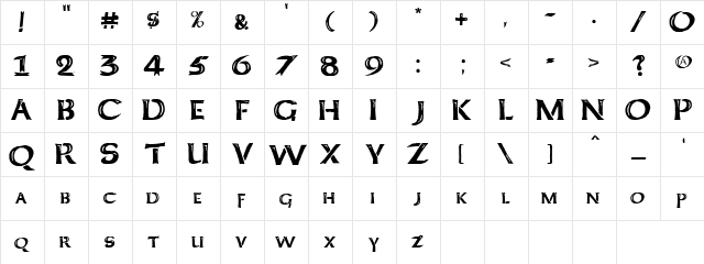 Leprosy Regular Character Map Leprosy Regular Character Map