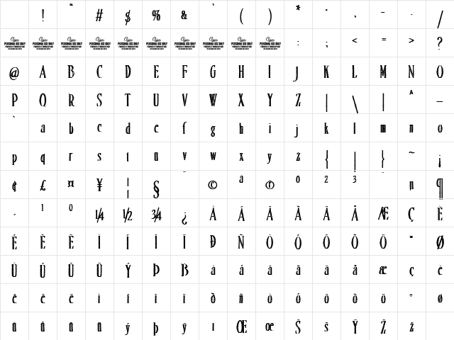 Merchande Print Serif Rough Character Map Merchande Print Serif Rough Character Map