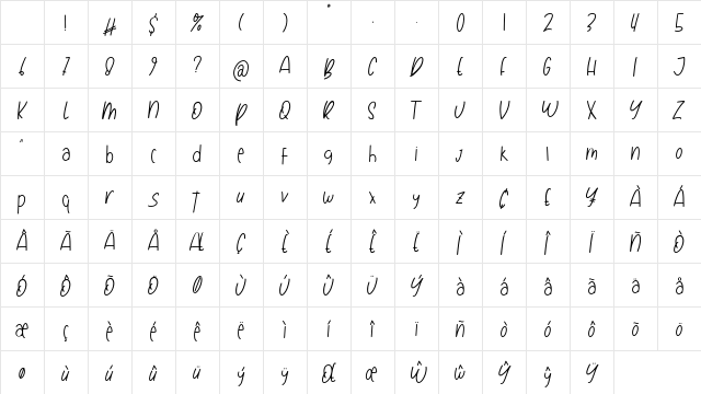 Swit Pruit Regular Character Map Swit Pruit Regular Character Map