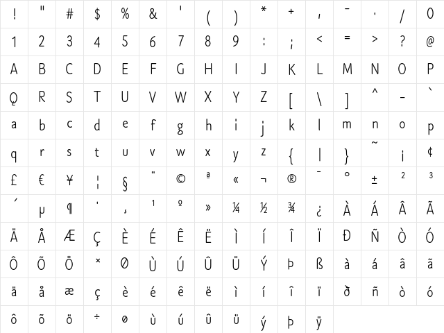 Cen Pro Normal Character Map Cen Pro Normal Character Map