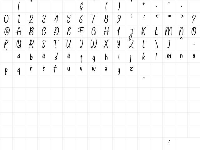Claudira Regular Character Map