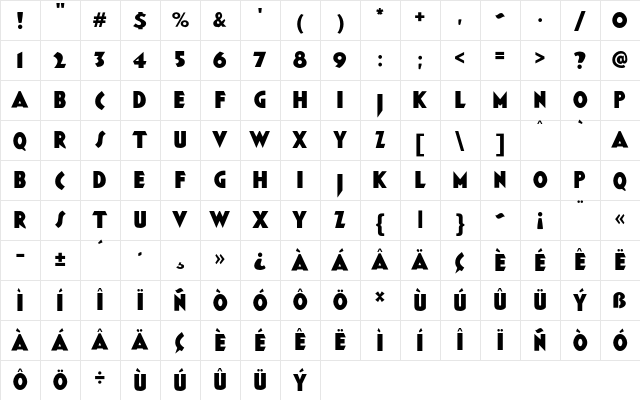 JMH ROCAMBOLE Extrabold Character Map