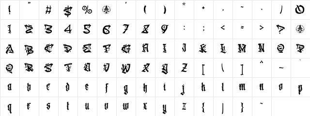 Aveinatortia Personal Use Only Regular Character Map