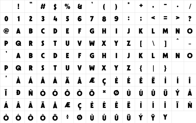 Newstar Regular Character Map Newstar Regular Character Map