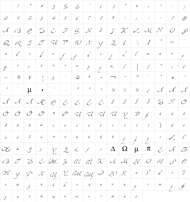 Zeferino One Regular Character Map Zeferino One Regular Character Map