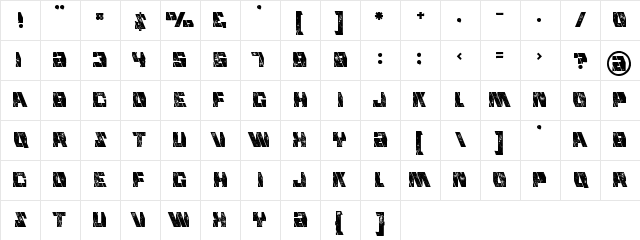 mecha grunge Regular Character Map mecha grunge Regular Character Map