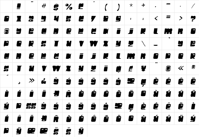 Hello Larry Regular Character Map Hello Larry Regular Character Map